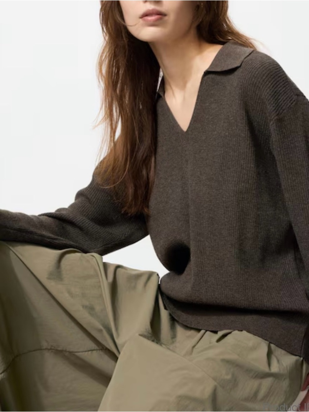 Uniqlo Knit Ribbed Polo Sweater